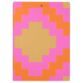 Retro Groovy Rosa Orange Geometrisch Klemmbrett (Rückseite)