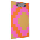 Retro Groovy Rosa Orange Geometrisch Klemmbrett (Rechts)