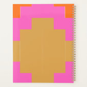 Retro Groovy Rosa Orange Geometrisches Schulheft Planer (Rückseite)