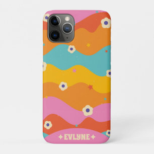 Retro Groovy Rosa Regenbogen Blumen Vintage Boho Case-Mate iPhone Hülle