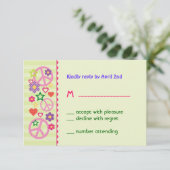 Retro Groovy RSVP Card (Stehend Vorderseite)