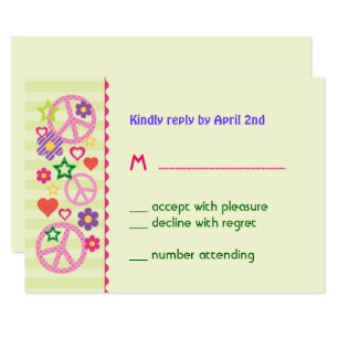 Retro Groovy RSVP Card Karte