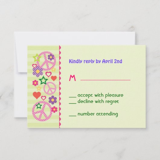 Retro Groovy RSVP Card Karte (Vorderseite)