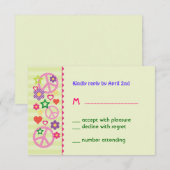 Retro Groovy RSVP Card Karte (Vorne/Hinten)