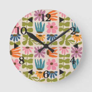 Retro Groovy Runduhr Runde Wanduhr