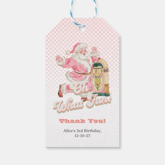 Retro Groovy Santa Claus-Christmas Party Vielen Da Geschenkanhänger (Rückseite)