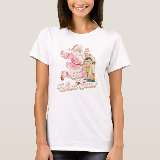 Retro Groovy Santa Claus-Pink Oh, was Spaß Eltern T-Shirt (Vorderseite)
