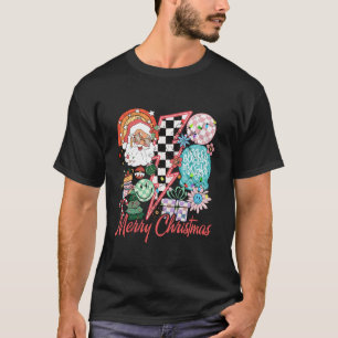 Retro Groovy Santa Claus Weihnachten T-Shirt