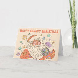 Retro Groovy Santa Merry Christmas  Feiertagskarte