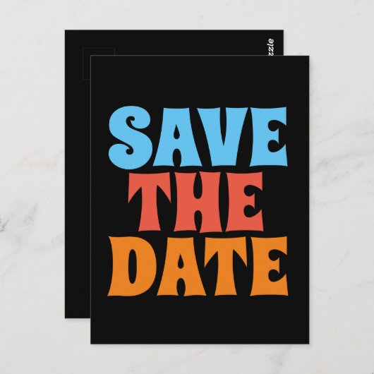 RETRO GROOVY - SAVE THE DATE Postkarten der 1960er (Vorne/Hinten)