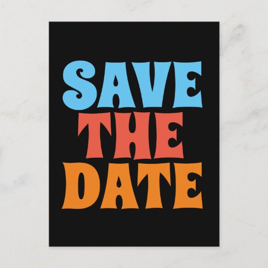 RETRO GROOVY - SAVE THE DATE Postkarten der 1960er (Vorderseite)