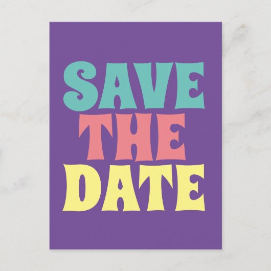RETRO GROOVY - SAVE THE DATE Postkarten der 1960er (Vorderseite)