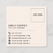 Retro Groovy Schachbrett Checkerboard Logo Rosa Or Quadratische Visitenkarte (Vorderseite)