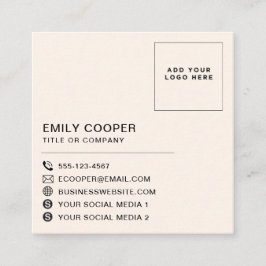 Retro Groovy Schachbrett Checkerboard Logo Rosa Or Quadratische Visitenkarte