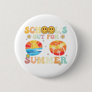 Retro Groovy School39s Out for Summer Abschluss T Button