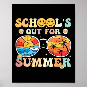 Retro Groovy School39s Out for Summer Abschluss T Poster