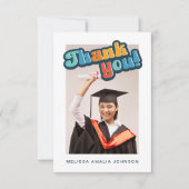 Retro Groovy Schriftart Abschluss 3 Foto vielen Da Dankeskarte (Vorderseite)