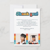 Retro Groovy Schriftart Abschluss 3 Foto vielen Da Dankeskarte (Rückseite)