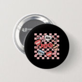 Retro Groovy Schulpsychologe Valentinstag H Button (Vorne & Hinten)