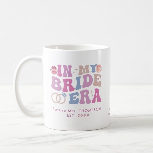 Retro Groovy Script Bridge Name in meiner Bride Kaffeetasse (Links)