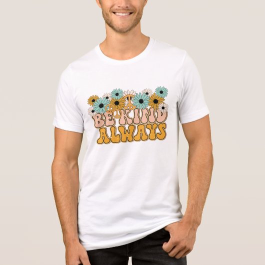 Retro Groovy sei immer freundlich Tri-Blend Shirt (Vorderseite)