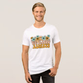 Retro Groovy sei immer freundlich Tri-Blend Shirt (Vorderseite voll)