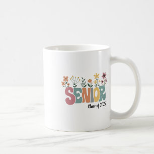 Retro Groovy Senior 25 Cl of 2025 Abschluss Flowe Kaffeetasse