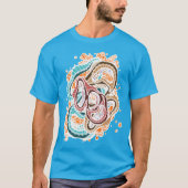 Retro Groovy Serpentine Faces in Abstraktem Traum T-Shirt (Vorderseite)