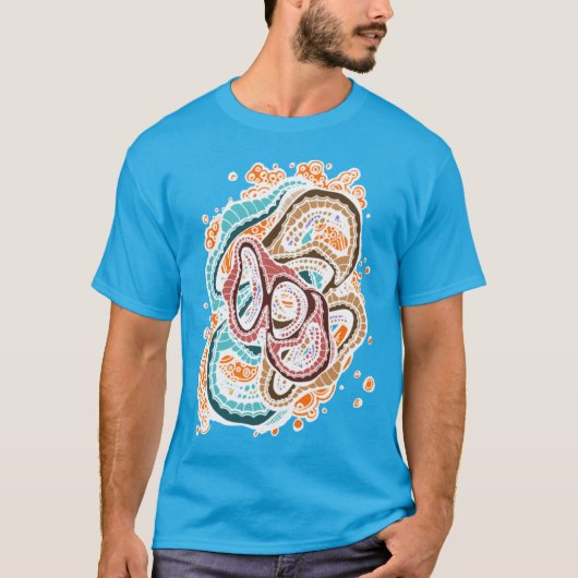 Retro Groovy Serpentine Faces in Abstraktem Traum T-Shirt (Vorderseite)