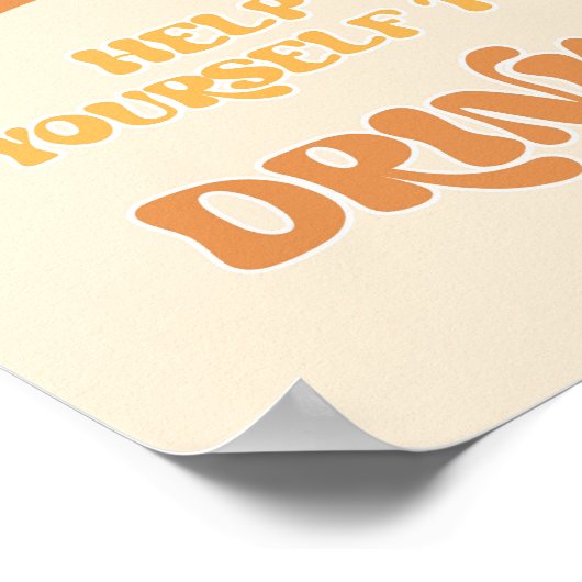 Retro Groovy servieren Ihnen Getränke Poster (Ecke)