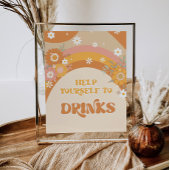 Retro Groovy servieren Ihnen Getränke Poster