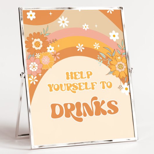 Retro Groovy servieren Ihnen Getränke Poster