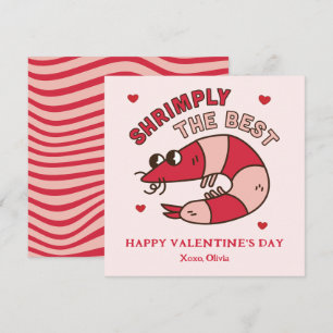 Retro Groovy Shrimply The Best Kinder Valentinstag Mitteilungskarte