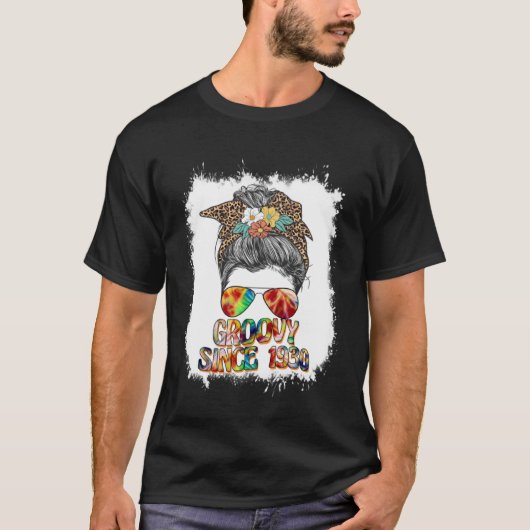 Retro Groovy Since 1958 Messy Bun Hip Retro 60s 70 T-Shirt (Vorderseite)