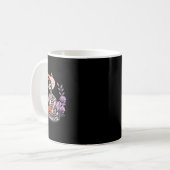 Retro Groovy Skeleton Bleibe Alive Coffee Hallowon Kaffeetasse (Vorderseite Links)