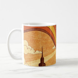 Retro Groovy Skyline Weihnachtskarte Kaffeetasse