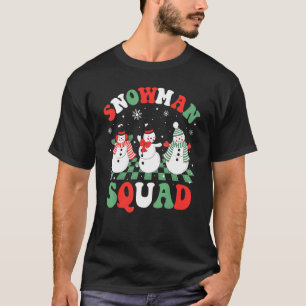 Retro Groovy Snowman Squad Snow Christmas Happy Ho T-Shirt