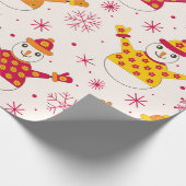 Retro Groovy Snowmen Pattern Weihnachten Geschenkpapier (Ecke)