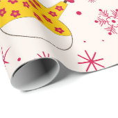 Retro Groovy Snowmen Pattern Weihnachten Geschenkpapier (Rolleneckpunkt)