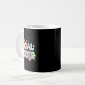 Retro Groovy Social Worker Bunny Ear Funny Oster Kaffeetasse (Vorderseite Links)