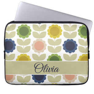 Retro Groovy Sommer Blumen Stiele Laptopschutzhülle