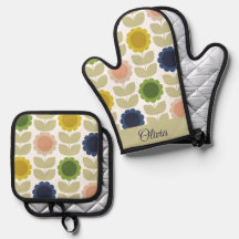 Retro Groovy Sommer Blumen Stiele