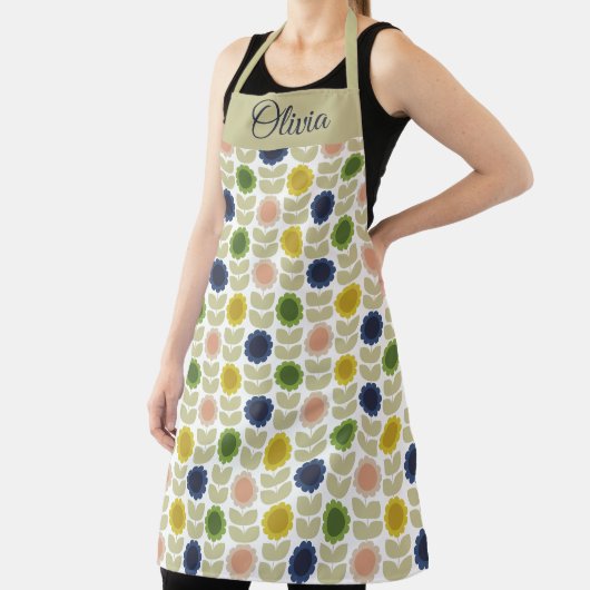 Retro Groovy Sommer Blumen Stiele Schürze (InSitu)