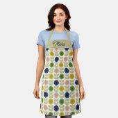 Retro Groovy Sommer Blumen Stiele Schürze (Getragen)
