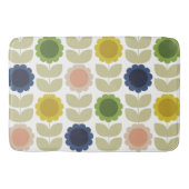 Retro Groovy Sommerblumen Stiele Badematte (Vorderseite)