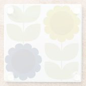 Retro Groovy Sommerblumen Stiele Glasuntersetzer (Rückseite)
