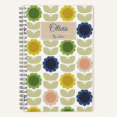 Retro Groovy Sommerblumen Stiele Notizblock (Vorderseite)