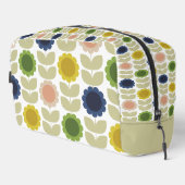 Retro Groovy Sommerblumen Stiele Waschbeutel (Rechte Ecke)