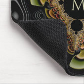 Retro Groovy Sonnenblumen Fraktal Abstrakt Monogra Mousepad (Ecke)