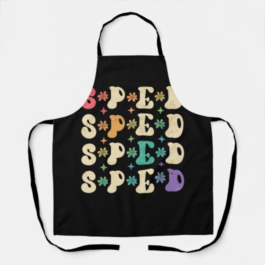 Retro Groovy SPED Lehrer zurück zur Schule Schürze (Vorderseite)